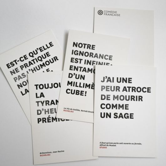 Comédie Française-série de cartes postales avec citations -made in france © polygonia
